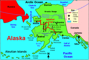 Map-Alaska-Iditarod-route. 