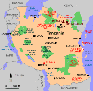 Map of Tanzania in east Africa, showing Mt. Kilimanjaro/ by ed-web3.educ.msu.edu