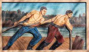 A painting of dock workers Photo by Niels Mickers/CC, Flickr